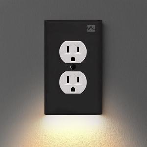 OUTLET WALL PLATE WITH LED NIGHT LIGHTS-NO BATTERIES OR WIRES [UL FCC CSA CERTIFIED]