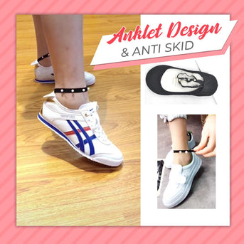 Anti-Slip Pearl Anklet Socks - 5 Pairs