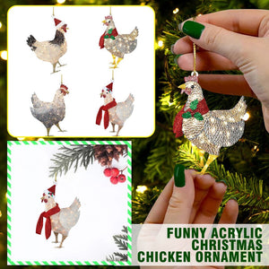 🎄2021 Christmas Ornament Light-Up Chicken with Scarf Holiday Decoration